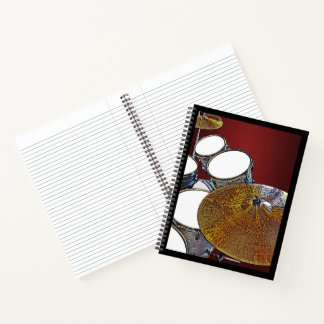 Drummer Musician Drum Kit Rock & Roll Drumming Notizbuch