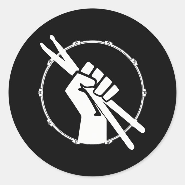 Drummer Musiker, die Liebe Schlagzeug Runder Aufkleber (Vorderseite)