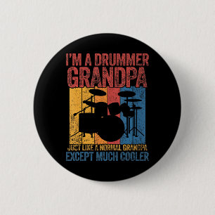Drummer Opa Drumming Großvater Vatertag Button
