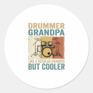 Drummer Opa wie ein normaler Opa, aber cooler Runder Aufkleber