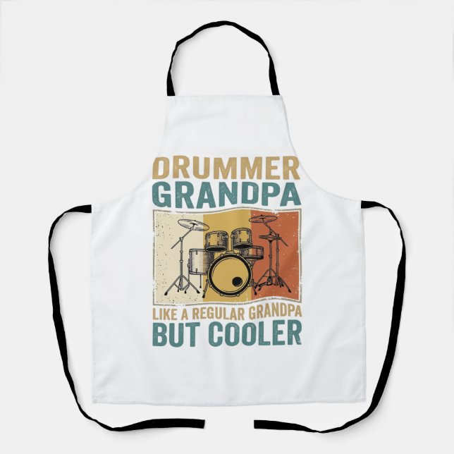 Drummer Opa wie ein normaler Opa, aber cooler  Schürze (Vorderseite)