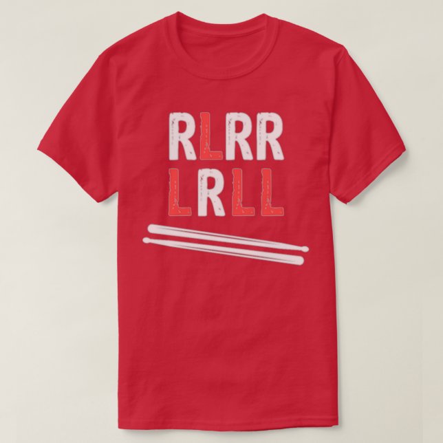 Drummer Paradiddle Sticks Drum RLRR LRLL Design T-Shirt (Design vorne)