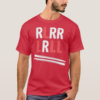 Drummer Paradiddle Sticks Drum RLRR LRLL Design T-Shirt