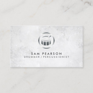 Drummer Percussionist Drum Icon Business Card Visitenkarte