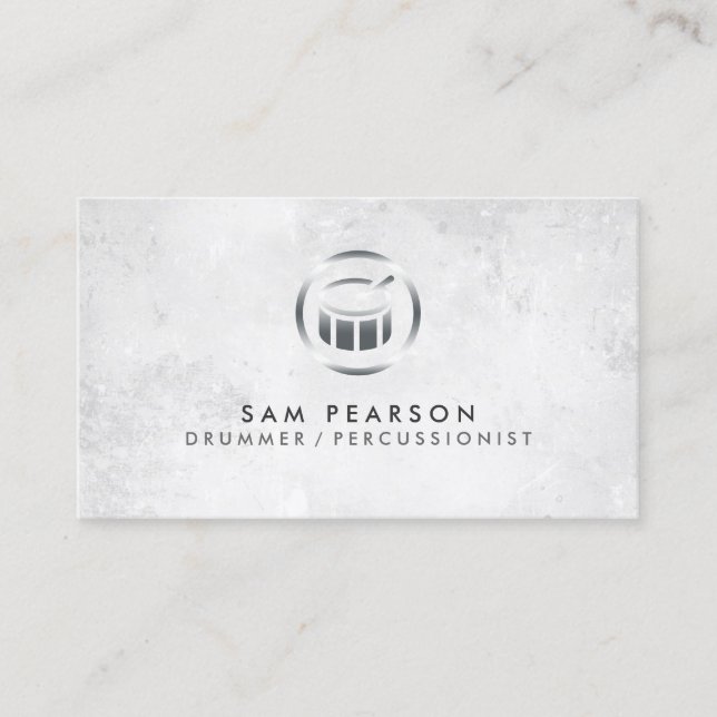 Drummer Percussionist Drum Icon Business Card Visitenkarte (Vorderseite)
