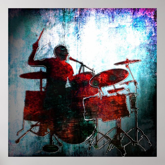 Drummer Pop, Copyright Karen J Williams Poster (Vorne)