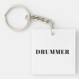 Drummer-Quadratzeckring Schlüsselanhänger