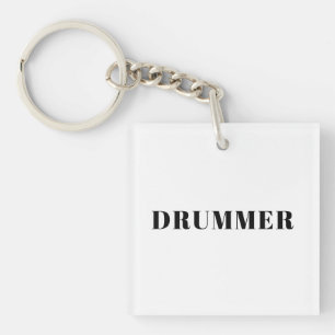 Drummer-Quadratzeckring Schlüsselanhänger
