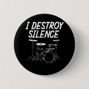 Drummer Quote Drumset Rock Band Drum Musiker Button