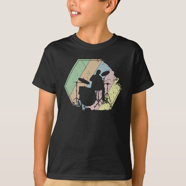 Drummer Retro T-Shirt (Vorderseite)