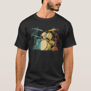 Drummer Retro Vintag Drum Set Drummers Men Drummi T-Shirt