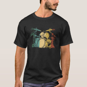 Drummer Retro Vintag Drum Set Drummers Men Drummi T-Shirt