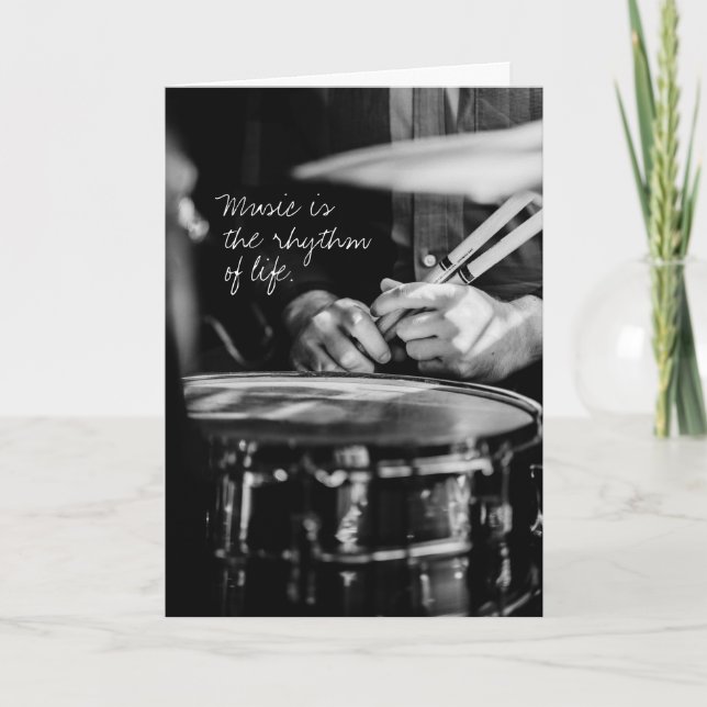 Drummer Rhythm Leben Geburtstag geklappte Grußkart Karte (Vorderseite)