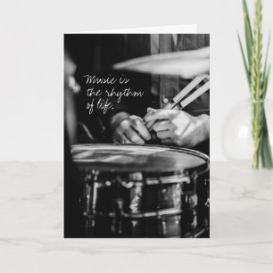 Drummer Rhythm Leben Geburtstag geklappte Grußkart Karte