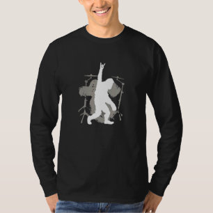 Drummer Rocking Yeti Drums Musikinstrument T-Shirt