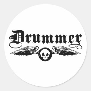 Drummer Runder Aufkleber