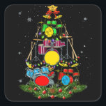 Drummer Santa Christmas Gift Drum Drummer Xmas Quadratischer Aufkleber<br><div class="desc">Funny Drummer Santa Christmas Gift Drum Drummer Xmas</div>