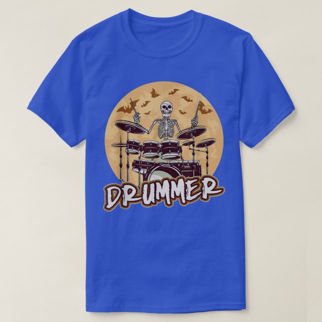 Drummer Schlagzeug Musikinstrumente Halloween S T-Shirt (Design vorne)