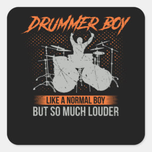 Drummer  Schlagzeug Quadratischer Aufkleber