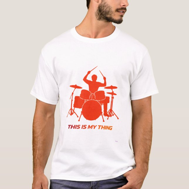 Drummer Silhouette Action Lifestyle Design T-Shirt (Vorderseite)