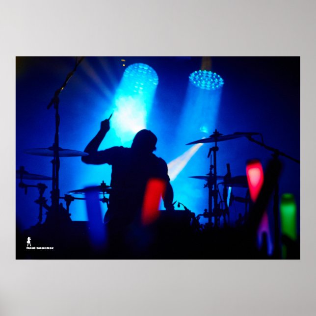 Drummer Silohuette Poster (Vorne)
