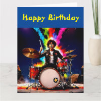 Drummer spielt sein heißes Drum Set