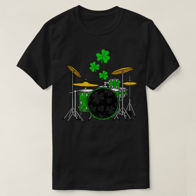 Drummer St Patricks Day Drum Teacher Irish Musicia T-Shirt (Design vorne)