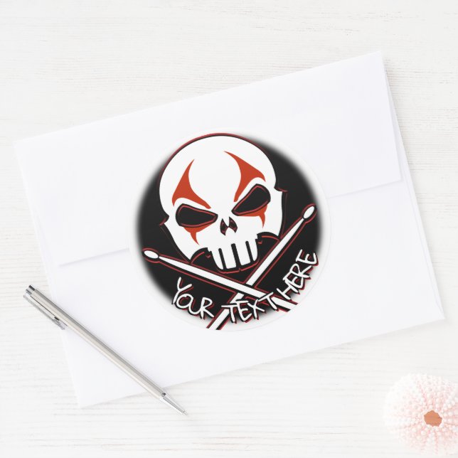 Drummer Stickers Personalisiert Rock & Roll Sticke (Umschlag)