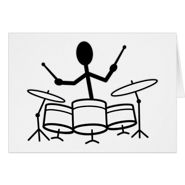 Drummer Strichmännchen (Vorderseite (Horizontal))