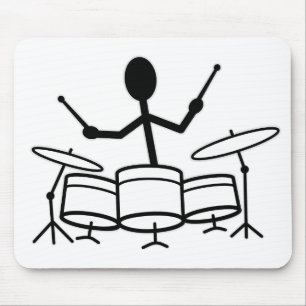 Drummer-Strichmännchen Mousepad