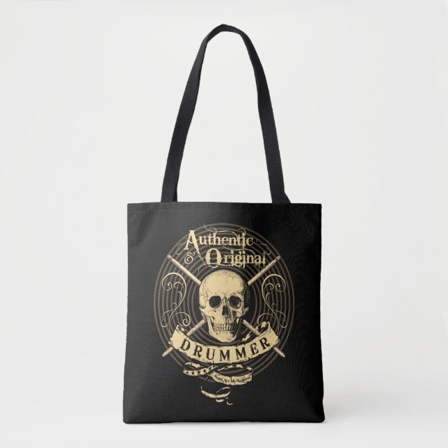 Drummer Tote Bag Skull Drums Musician Rocker Bag (Vorderseite)