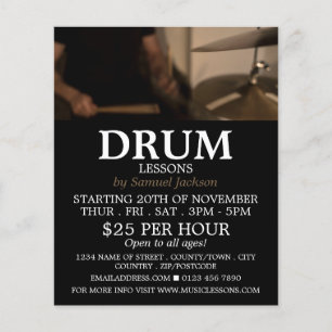 Drummer, Trommelunterricht Werbung Flyer