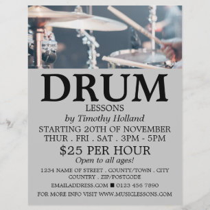 Drummer, Trommelwerbung Flyer
