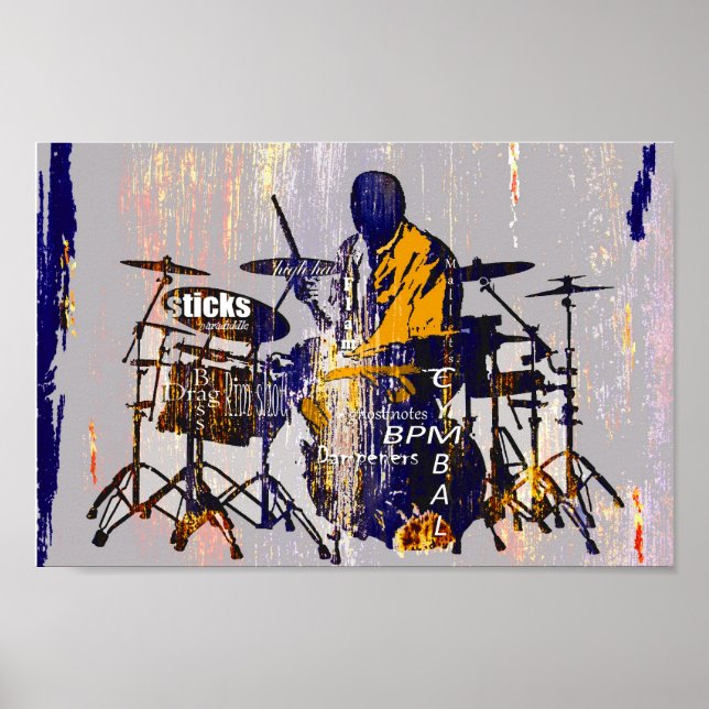 Drummer Tropfen, Copyright Karen J Williams Poster (Vorne)