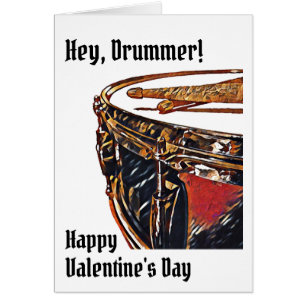Drummer Valentine Card Musiker Snare Drum Card