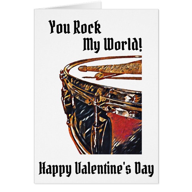 Drummer Valentine Card Musiker Snare Drum Card (Vorne)