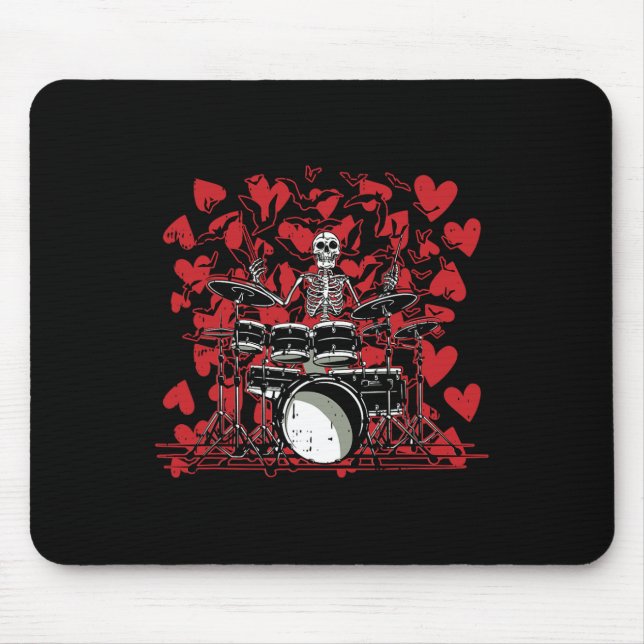 Drummer Valentinstag Rock'n'Roll Drum Music Liebe Mousepad (Vorne)