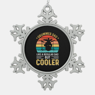 Drummer Vater Schneeflocken Zinn-Ornament