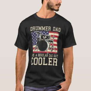 Drummer Vater wie ein regelmäßiger Vintager Drumme T-Shirt