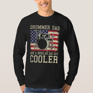 Drummer Vater wie ein regelmäßiger Vintager Drumme T-Shirt