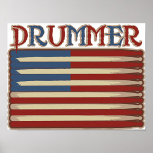 Drummer Vintag Poster