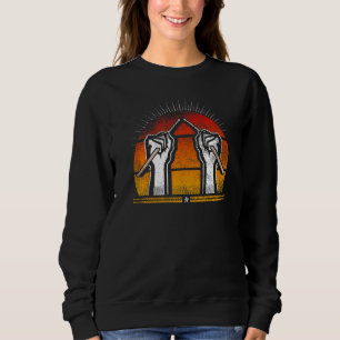 Drummer Vintag Retro Fist & Drum Sticks Sweatshirt