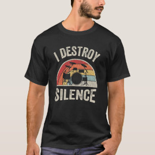 Drummer Vintag Retro I Zerstöre Stille Schlagzeug T-Shirt