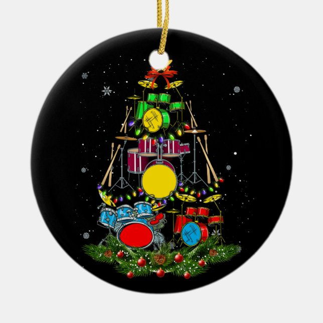 Drummer Weihnachtsgeschenk Drum Drummer Xmas Keramik Ornament (Vorne)