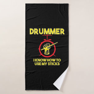 Drummer weiß, wie ich meine Sticks benutze Badehandtuch