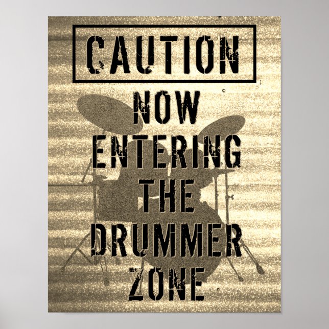 Drummer Zone Drum Kit Musik Druck Poster drucken (Vorne)