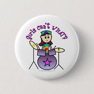 Drummermädchen Button