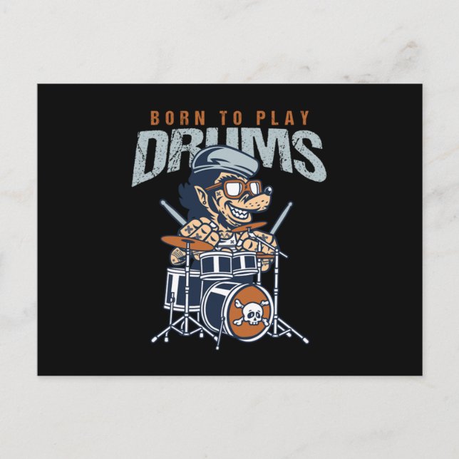 Drummers Drumming Musician Gift Born To Play Drums Postkarte (Vorderseite)