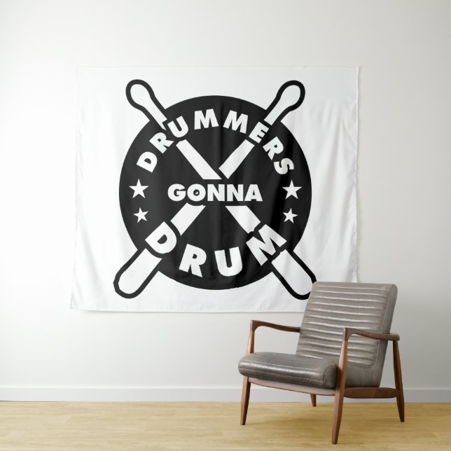 Drummers Gonna Drum Wandteppich (Beispiel (Horizontal))