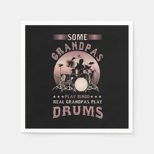 Drummers Music Lovers Drumming Musicians Real Gran Serviette (Vorderseite)